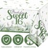 PATIAI Sweet 16 Party Decorations 3Pack Sweet 16 Birthday Tablecloths Sage Green 16th Birthday Disposable Plastic Rectangle Table Cover for Her Birthday Party Supplies 71 x 43 Inches