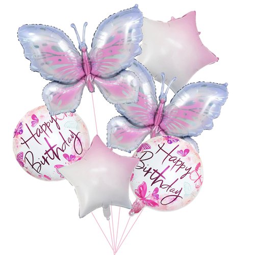 Butterfly Birthday Party Decorations Butterfly Foil Balloons for Kids Birthday Party Decoration Supplies