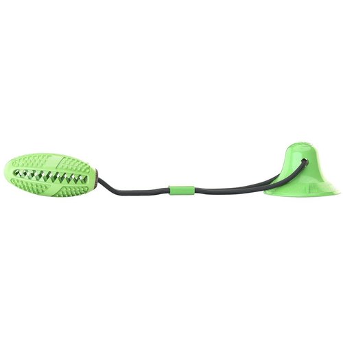 212 Main Grip N Play Treat Dispensing Football Shaped Suction Cup Dog Toy Green - One Size
