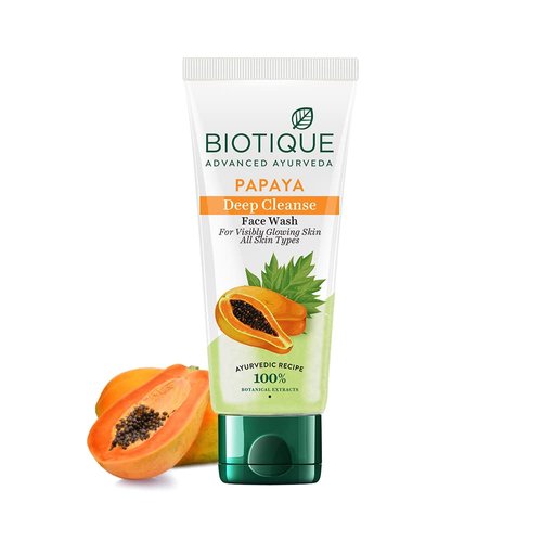 Biotique Bio Papaya Exfoliating Face Wash For All Skin Types, 150ml / 3.38 Fl. Oz.