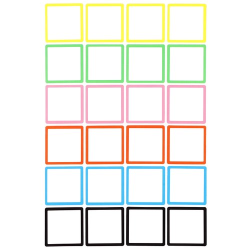 Dry Erase Magnets Set - 24 Pack - 4x4 Whiteboard Magnetic Planning Pads Labels - Small White Board Magnet Strips Name Tags for Home, Office and Classroom