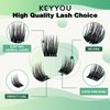 Lash Clusters 96pcs Individual Lashes D Curl 10mm Cluster Lashes KEYYOU Volume Wispy Lash Extension Soft&Comfortable Easy DIY at Home(Y12 D-10mm)