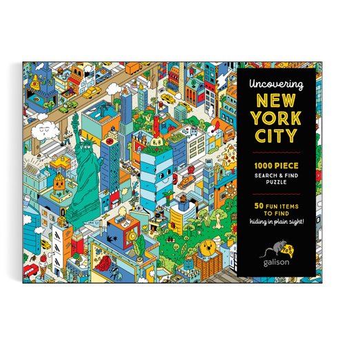 Galison Uncovering NYC – Hyesu Lee 1000 Piece Puzzle Featuring 50 Fun Items Hidden Within New York City Life
