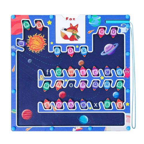 Magnetic Alphabet Maze, Letter Match Game, Fine Motor Skill Toy for 3 4 5 6 Boys Girls, Wooden Learning Education Toys,Preschool Sensory Activities for Toddlers, Birthday Gifts for Kids Boys Girls