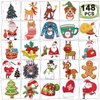 CHARLENT 148 PCS Christmas Temporary Tattoos for Kids - Xmas Individual Tattoos for Kids Christmas Party Favors, Stocking Stuffer, Christmas Eve Gift