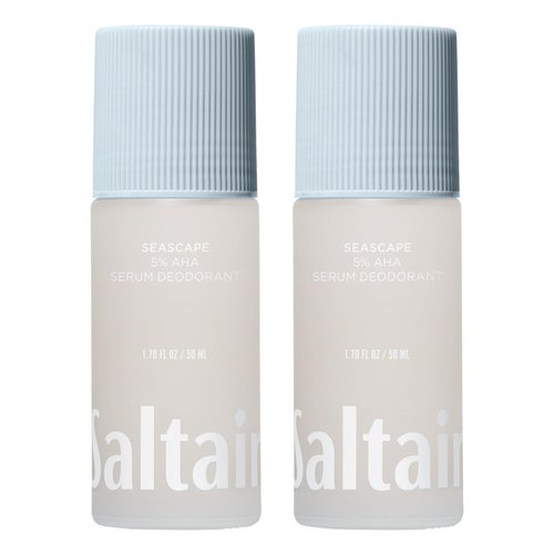 Saltair Serum Deodorant Seascape 2 Pack. 5% AHA Formula. Lactic Acid and Mandelic Acid Deodorant. Aluminum Free Odor Control for Women and Men. Travel Essentials, 2x 1.7oz Roll On