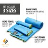 OlimpiaFit Quick Dry Towel - 3 Size Pack of Lightweight Microfiber Travel Towels w/Bag - Fast Drying Towel Set for Camping, Beach, Gym, Backpacking, Sports, Yoga & Swim Use﻿ (GREY)