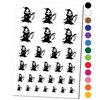 Creepy Spooky Skeleton Grim Reaper with Scythe Horror Temporary Tattoo Water Resistant Fake Body Art Set Collection - Black (One Sheet)