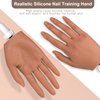 Practice Hand for Acrylic Nails,Silicone Nail Practice Hand with Stand Bracket,Realistic Bendable Mannequin Hand, Fake Hand for Nails Display, Manicure, Nail Tech