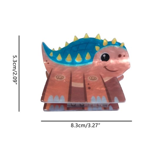 Novelty Brown Ankylosaurus Dinosaur Hair Clip,Acetate Claw Clips,Hair Clips for Women