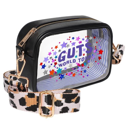 Vangue Upgrade TPU Clear Purse for Women Stadium Approved, Clear Crossbody Bag with Adjutable Strap, Transparent Bag for Sports Concerts Events Festivals - Olivia Rodrigo Merch Guts Concert Version