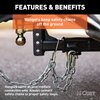 CURT 45807 Trailer Safety Chain Holder Bracket for 2-inch Shank, Clip-On Steel Hanger Hooks