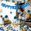 CANREVEL Happy Birthday Banner 13pcs 16 Inch Mylar Foil Letters with 12pcs Star Balloons Birthday Party Decorations for Kids and Adults - 3D Blue