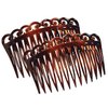Parcelona French Swirl Set of 2 Celluloid Acetate Brown Tortoise Shell Side Hair Combs