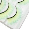 DAODER Lashes Fluffy False Eyelashes Luxury Volume Wispy Cat Eye Faux Mink Eyelashes Neon Green Colored Lashes 18mm Long Soft Cosplay Lashes 5 Pairs (Neon Green)