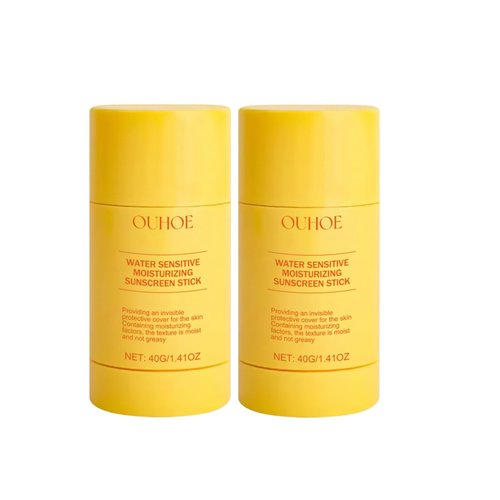 40g Moisturizing Sunscreen Stick Broad Spectrum UV Protection, Infused with Natural Extracts for Hydrated Skin 2pcs(yellow)