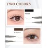Jutqut 2PCS Double Tip Lower Eyelash Pencil with Waterproof Liquid Eyeliner 0.01 MM Lower Eyelashes Pen, Natural Lower Eyelashes Liquid Pen, Smudge Proof, Long Wearing (Black Gray)