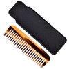 Altesse 11132 Small Wide Tooth Comb Tortoiseshell Mustache Comb for Men (3.5") with Pocket Comb Synthetic Leather Case. Essential Facial Hair Travel Comb For Any Beard Kit for Men. Handmade in France