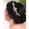 Rumtock Rhinestones Silver Long Hair Comb for Wedding Brides Women Crystal Hair Piece Jewelry