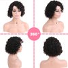 ManeMajesty Short Curly Wigs for Black Women Right Side Parting Lace Closure Wigs Human Hair Bob Deep Curly Wear and Go Glueless Wig 10A Deep Wave Wigs Natural Color 10 Inch