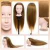 Neverland Beauty Mannequin Head with 50% Real Human Hair, 24 Inch Makeup Hairdressing Training Head Braiding Mannequin Head Manikin Styling Head Cosmetology Practice Doll Head with False Eyelashes #27