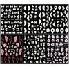 JMEOWIO 6 Sheets 3D Embossed Flower Butterfly Nail Art Stickers Decals Self-Adhesive Pegatinas Uñas 5D White Spring Floral Nail Supplies Nail Art Design Decoration Accessories