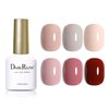 Double Rhythm Gel Nail Polish Set of 6 Colors Baby Light Pastel Milky Nail Polish Starter Kit Art DIY Salon Home (Neutral Nude Pink,Kit 20)