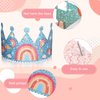 Kathfly Rainbow Birthday Party Hats Rainbow Crown Headbands for Kids Birthday, Event, Rainbow Theme Party Supplies (Cute Style, 12 Pack)