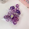 Cotton Fabric Hair Bands, 50pcs DIY Elastic Ponytail Holders For Girls Seamless No Damage Hair Ties for Thin Hairs (Purple)