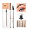 Precision Microblading Eyebrow Pen - Advanced Smudge-Resistant Brow Pencil for Women, Featuring Unique Micro-Fork Tip, Waterproof and Long-Lasting, Delivers Natural, Hair-Like (Light coffee)