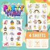 EMOEM Metallic + Glow Kids Tattoos Temporary, Waterproof Tattoo Stickers for Boys and Girls, Metallic Glitter Glow Party Favors Goodie Bag Stuffers (Unicorns)
