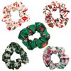 Christmas Hair Ties Elastics Lattice Snowflakes Hair Scrunchies Ponytail Holder Christmas Tree Santa Claus Hair Accessories for Women Girls Silk Hair Band Ropes Festival Party Supplies