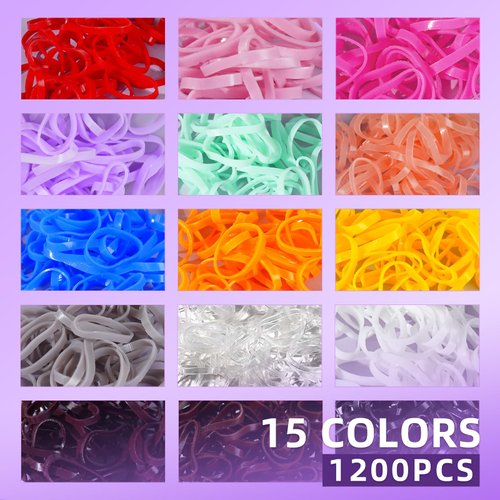 Hair Accessories Organizer for Girls & Toddlers - Colorful Small Rubber Bands for Hair,Topsy Tail Hair Tools Elastic Hair Ties Set