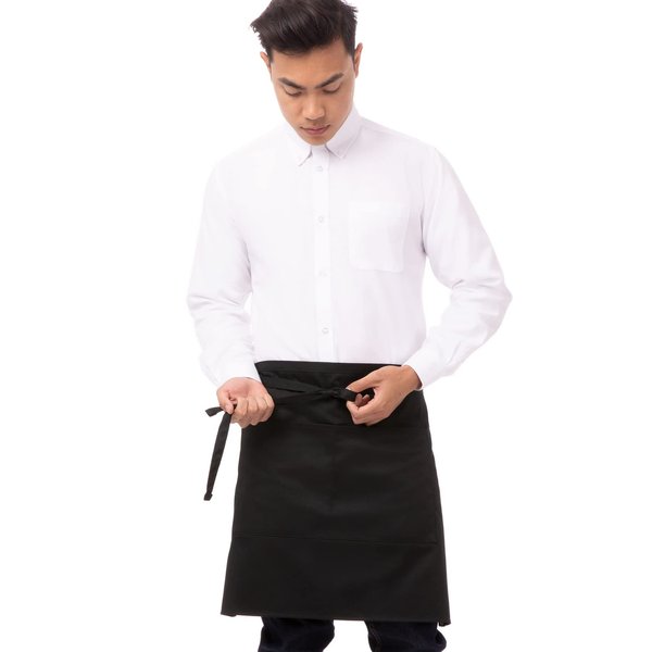 Chef Works Half Bistro Server Apron, Black, One Size