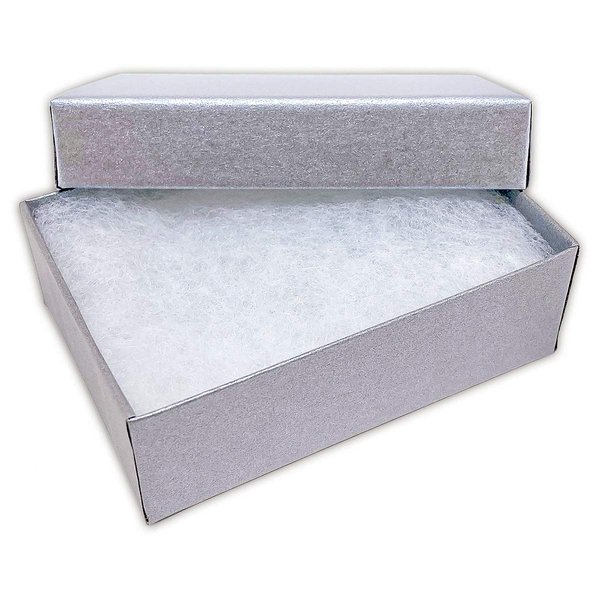 TheDisplayGuys 25-Pack #11 Cotton Filled Cardboard Paper Jewelry Box Gift Case - Pearl Gray (2 1/8" x 1 3/4" x 3/4")