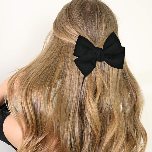 3 Pcs Bow Hair Clips Bowknot Barrettes Black Women Headpiece Hairclip Hair Pins Halloween Christmas Bohemian Hawaiian Wedding Party Decoration Cosplay Costume Headband Cute Handmade Hair Accessories