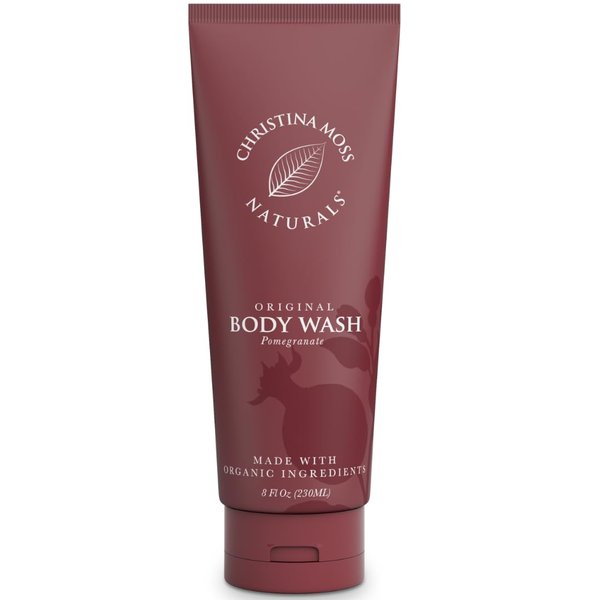 Christina Moss Naturals Moisturizing Body Wash with Clean, Plant Based Ingredients, No Parabens or Sulfates, Gentle, Easy to Rinse Off, For All Skin Types, Pomegranate