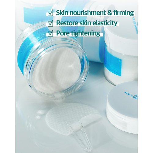 THELAVICOS Hyaluronic Acid 3,000 Ampoule Pad | intense moisturizing hydrating toner pad mask for dry skin, skin firming elasticity & pore tightening | Korean Skincare for sensitive skin (70 pads)