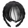 FERCAISH Front Hair Bangs Wigs Headband, Front Hair Bangs Fringe Hair Extensions Synthetic Wigs Headband for Women Girls (Black)