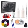 VIOLA HOUSE SFX Makeup Kit, Halloween Special Effects Makeup, 6 Colors Bruise Wound Face Body Paint + Scar Wax + Scar Oil + Liquid Latex + Fake Blood + Spatula + Stipple Sponge + Brush.