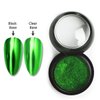 Christmas St. Patrick's Day Chrome Nail Powder, Green Chrome Nail Powder Metallic Mirror Effect for Nails Art Design Holographic Glitter Pigment Dust for DIY Manicure Decorations 1Pcs