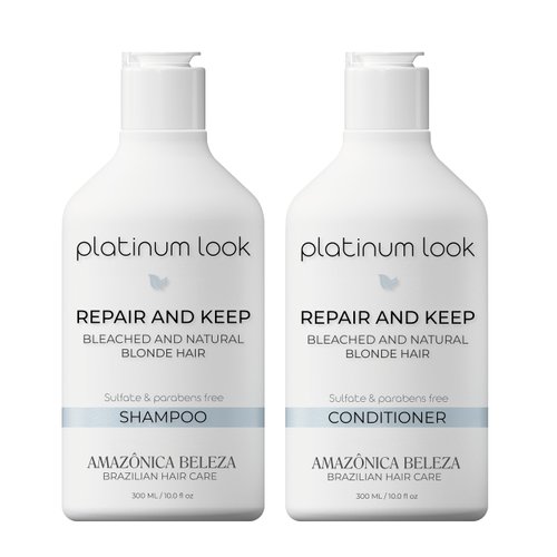 AMAZONICA BELEZA Blonde Purple Shampoo and Conditioner | Repairs, Moisturizes and Nourishes | Neutralizes Brassy Tones In Blonde Hair |10 Oz