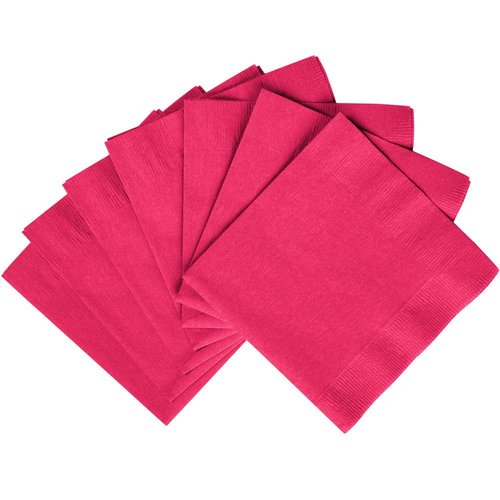 Amscan Beverage Magenta 2-Ply Party Napkins, 5" x 5"