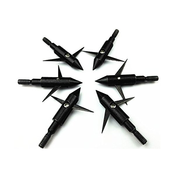 GPP 6PK 150gr Black Hunting 2 Blades Broadheads Arrowhead Bowfishing Arrow Tips