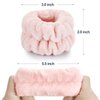 2 Pcs Wrist Towels for Washing Face-Dorbetar, Microfiber Wrist Bands for Washing Face, Spa Wristbands for Washing Face, Face Wash Wristbands, Arm Bands for Washing Face for Woman Children（Pale Pink）