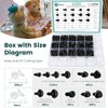 662Pcs Safety Eyes and Noses for Amigurumi, Junreox Preimum Safety Eyes for Crochet Stuffed Animals, 5-14mm Assorted Plastic Crochet Craft Eyes with Washers for Teddy Bear, Dolls, Plushies Toys, Black