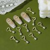 BJRSPGLS 40Pcs Heart Dangle Nail Charms Nail Rhinestones and Gems,Silver Gold Nail Jewels Charms Diamonds Stones for Nail Art,Valentines Love Star Dangling Nail Jewelry For Nails Design Variety