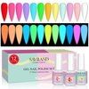 SAVILAND Glows in The Dark Gel Nail Polish Set - 12 Halloween Colors Luminous Neon Nail Gel Polish Set Soak off U V/LED Glow Effect Nail Polish for DIY Nail Art Design Holiday Gifts for Women