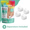 ZenToes Gel Toe Separators for Overlapping Toes, Bunions, Big Toe Alignment, Corrector and Spacer - 4 Pack (White)