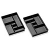 Madesmart Set of 2 Plastic 6-Compartment Drawer Organizer Gadget Trays, Multipurpose Storage Bins for Drawers, Granite , 10.75 x 7.5 x 2.6 inches